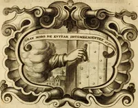 An illustration from Ver, oir, oler, gustar, tocar : empresas que enseñan y persuaden su buen uso, en lo politico y en lo moral (1687)