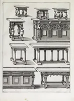 Picture 24 of 30 from Verscheyden schrynwerck, als portalen, kleerkassen, buffetten, ledikanten, tafels, kisten, stoelen, bancken, schabellen, hantdoex-rollen, glasborden en veel andre soorten van wercken (1630), leaf 71