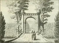 An illustration from Verscheyde schoone en vermaakelyke gezigten in de hofstede van Clingendaal gelegen by 's Gravenhage : naa t'leven getekent en in t'kooper gebrugt (1679)