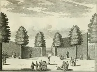 An illustration from Verscheyde schoone en vermaakelyke gezigten in de hofstede van Clingendaal gelegen by 's Gravenhage : naa t'leven getekent en in t'kooper gebrugt (1679)