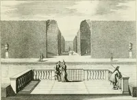 An illustration from Verscheyde schoone en vermaakelyke gezigten in de hofstede van Clingendaal gelegen by 's Gravenhage : naa t'leven getekent en in t'kooper gebrugt (1679)