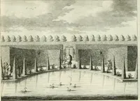 An illustration from Verscheyde schoone en vermaakelyke gezigten in de hofstede van Clingendaal gelegen by 's Gravenhage : naa t'leven getekent en in t'kooper gebrugt (1679)