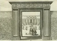 An illustration from Verscheyde schoone en vermaakelyke gezigten in de hofstede van Clingendaal gelegen by 's Gravenhage : naa t'leven getekent en in t'kooper gebrugt (1679)