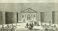 An illustration from Verscheyde schoone en vermaakelyke gezigten in de hofstede van Clingendaal gelegen by 's Gravenhage : naa t'leven getekent en in t'kooper gebrugt (1679)