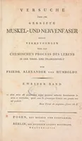 An illustration from Versuche über die gereizte Muskel- und Nervenfaser : nebst Vermuthungen über den chemischen Process des Lebens in der Thier- und Pflanzenwelt (1797)