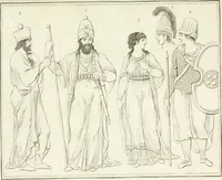 Picture 15 of 33 from Versuch über Gebräuche, Kleidung und Waffen der ältesten Völker bis auf Constantin den Grossen : nebst einigen Anmerkungen über die Schaubühne (1802), leaf 146