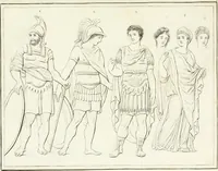 Picture 26 of 33 from Versuch über Gebräuche, Kleidung und Waffen der ältesten Völker bis auf Constantin den Grossen : nebst einigen Anmerkungen über die Schaubühne (1802), leaf 168