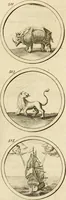An illustration from Verzámeling van uitgekórene zin-spreuken, en zinnebeeldige print-vercieringen : eertyds, op bevel van den aller doorlugtigsten keizer der Russen, Peter Alexis, of de Gróte, getékent en gesnéden : en nu op nieus verrykt : met agthondert en veertig byschriften in verzen (1743)