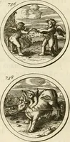 An illustration from Verzámeling van uitgekórene zin-spreuken, en zinnebeeldige print-vercieringen : eertyds, op bevel van den aller doorlugtigsten keizer der Russen, Peter Alexis, of de Gróte, getékent en gesnéden : en nu op nieus verrykt : met agthondert en veertig byschriften in verzen (1743)