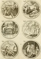 Picture 159 of 176 from Verzámeling van uitgekórene zin-spreuken, en zinnebeeldige print-vercieringen : eertyds, op bevel van den aller doorlugtigsten keizer der Russen, Peter Alexis, of de Gróte, getékent en gesnéden : en nu op nieus verrykt : met agthondert en veertig byschriften in verzen (1743), leaf 266