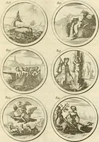 An illustration from Verzámeling van uitgekórene zin-spreuken, en zinnebeeldige print-vercieringen : eertyds, op bevel van den aller doorlugtigsten keizer der Russen, Peter Alexis, of de Gróte, getékent en gesnéden : en nu op nieus verrykt : met agthondert en veertig byschriften in verzen (1743)