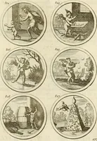 An illustration from Verzámeling van uitgekórene zin-spreuken, en zinnebeeldige print-vercieringen : eertyds, op bevel van den aller doorlugtigsten keizer der Russen, Peter Alexis, of de Gróte, getékent en gesnéden : en nu op nieus verrykt : met agthondert en veertig byschriften in verzen (1743)