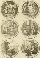 An illustration from Verzámeling van uitgekórene zin-spreuken, en zinnebeeldige print-vercieringen : eertyds, op bevel van den aller doorlugtigsten keizer der Russen, Peter Alexis, of de Gróte, getékent en gesnéden : en nu op nieus verrykt : met agthondert en veertig byschriften in verzen (1743)