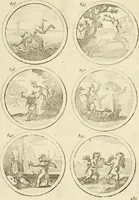 An illustration from Verzámeling van uitgekórene zin-spreuken, en zinnebeeldige print-vercieringen : eertyds, op bevel van den aller doorlugtigsten keizer der Russen, Peter Alexis, of de Gróte, getékent en gesnéden : en nu op nieus verrykt : met agthondert en veertig byschriften in verzen (1743)