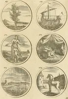 An illustration from Verzámeling van uitgekórene zin-spreuken, en zinnebeeldige print-vercieringen : eertyds, op bevel van den aller doorlugtigsten keizer der Russen, Peter Alexis, of de Gróte, getékent en gesnéden : en nu op nieus verrykt : met agthondert en veertig byschriften in verzen (1743)
