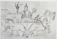 An illustration from Verzeichnis astrologischer und mythologischer illustrierter Handschriften des lateinischen Mittelalters / von Fritz Saxl und Hans Meier. (1915)