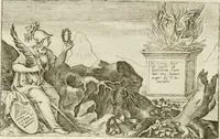 An illustration from Iani Iacobi Boissardi Vesuntini Emblematum liber = Emblemes latins de I.I. Boissard (1588)