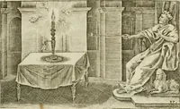 An illustration from Iani Iacobi Boissardi Vesuntini Emblematum liber = Emblemes latins de I.I. Boissard (1588)