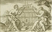 An illustration from Iani Iacobi Boissardi Vesuntini Emblematum liber = Emblemes latins de I.I. Boissard (1588)