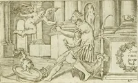 An illustration from Iani Iacobi Boissardi Vesuntini Emblematum liber = Emblemes latins de I.I. Boissard (1588)