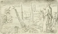 An illustration from Iani Iacobi Boissardi Vesuntini Emblematum liber = Emblemes latins de I.I. Boissard (1588)