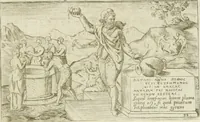 Picture 46 of 47 from Iani Iacobi Boissardi Vesuntini Emblematum liber = Emblemes latins de I.I. Boissard (1588), leaf 96