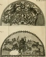 Picture 110 of 136 from Vetera monimenta : in quibus praecipuè musiva opera sacarum profanarumque aedium structura, ac nonnulli antiqui ritus, dissertationibus, iconibusque illustrantur (1690), leaf 385