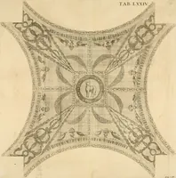 Picture 129 of 136 from Vetera monimenta : in quibus praecipuè musiva opera sacarum profanarumque aedium structura, ac nonnulli antiqui ritus, dissertationibus, iconibusque illustrantur (1690), leaf 415