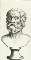 An illustration from Veterum illustrium philosophorum, poetarum, rhetorum, et oratorum imagines : ex vetustis nummis, gemmis, hermis, marmoribus, alijsque antiquis monumentis desumptae (1685)