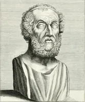 An illustration from Veterum illustrium philosophorum, poetarum, rhetorum, et oratorum imagines : ex vetustis nummis, gemmis, hermis, marmoribus, alijsque antiquis monumentis desumptae (1685)