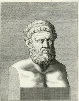 An illustration from Veterum illustrium philosophorum, poetarum, rhetorum, et oratorum imagines : ex vetustis nummis, gemmis, hermis, marmoribus, alijsque antiquis monumentis desumptae (1685)