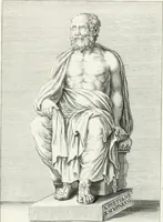 An illustration from Veterum illustrium philosophorum, poetarum, rhetorum, et oratorum imagines : ex vetustis nummis, gemmis, hermis, marmoribus, alijsque antiquis monumentis desumptae (1685)