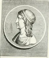 An illustration from Veterum illustrium philosophorum, poetarum, rhetorum, et oratorum imagines : ex vetustis nummis, gemmis, hermis, marmoribus, alijsque antiquis monumentis desumptae (1685)