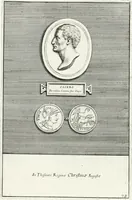 Picture 89 of 102 from Veterum illustrium philosophorum, poetarum, rhetorum, et oratorum imagines : ex vetustis nummis, gemmis, hermis, marmoribus, alijsque antiquis monumentis desumptae (1685), leaf 210