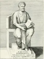 Picture 91 of 102 from Veterum illustrium philosophorum, poetarum, rhetorum, et oratorum imagines : ex vetustis nummis, gemmis, hermis, marmoribus, alijsque antiquis monumentis desumptae (1685), leaf 214