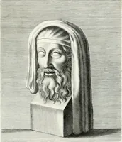 An illustration from Veterum illustrium philosophorum, poetarum, rhetorum, et oratorum imagines : ex vetustis nummis, gemmis, hermis, marmoribus, alijsque antiquis monumentis desumptae (1685)