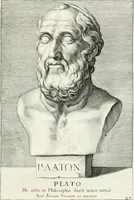 An illustration from Veterum illustrium philosophorum, poetarum, rhetorum, et oratorum imagines : ex vetustis nummis, gemmis, hermis, marmoribus, alijsque antiquis monumentis desumptae (1685)
