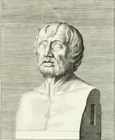 An illustration from Veterum illustrium philosophorum, poetarum, rhetorum, et oratorum imagines : ex vetustis nummis, gemmis, hermis, marmoribus, alijsque antiquis monumentis desumptae (1685)