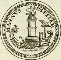 An illustration from Veterum Romanorum Religio castrametatio, disciplina militaris ut & balneae ex antiquis numismatibus & lapidibus demonstrata (1686)