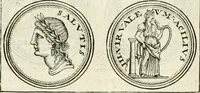 Picture 167 of 495 from Veterum Romanorum Religio castrametatio, disciplina militaris ut & balneae ex antiquis numismatibus & lapidibus demonstrata (1686), leaf 109