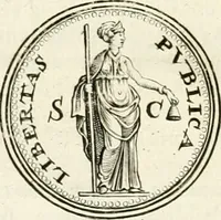 An illustration from Veterum Romanorum Religio castrametatio, disciplina militaris ut & balneae ex antiquis numismatibus & lapidibus demonstrata (1686)