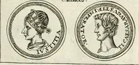 An illustration from Veterum Romanorum Religio castrametatio, disciplina militaris ut & balneae ex antiquis numismatibus & lapidibus demonstrata (1686)