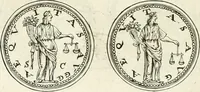 An illustration from Veterum Romanorum Religio castrametatio, disciplina militaris ut & balneae ex antiquis numismatibus & lapidibus demonstrata (1686)