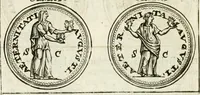 An illustration from Veterum Romanorum Religio castrametatio, disciplina militaris ut & balneae ex antiquis numismatibus & lapidibus demonstrata (1686)