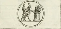An illustration from Veterum Romanorum Religio castrametatio, disciplina militaris ut & balneae ex antiquis numismatibus & lapidibus demonstrata (1686)