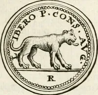 An illustration from Veterum Romanorum Religio castrametatio, disciplina militaris ut & balneae ex antiquis numismatibus & lapidibus demonstrata (1686)