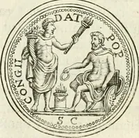 Picture 225 of 495 from Veterum Romanorum Religio castrametatio, disciplina militaris ut & balneae ex antiquis numismatibus & lapidibus demonstrata (1686), leaf 139