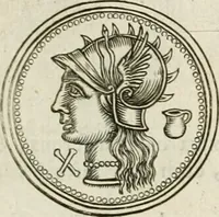 An illustration from Veterum Romanorum Religio castrametatio, disciplina militaris ut & balneae ex antiquis numismatibus & lapidibus demonstrata (1686)