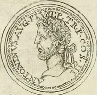 An illustration from Veterum Romanorum Religio castrametatio, disciplina militaris ut & balneae ex antiquis numismatibus & lapidibus demonstrata (1686)