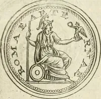 An illustration from Veterum Romanorum Religio castrametatio, disciplina militaris ut & balneae ex antiquis numismatibus & lapidibus demonstrata (1686)